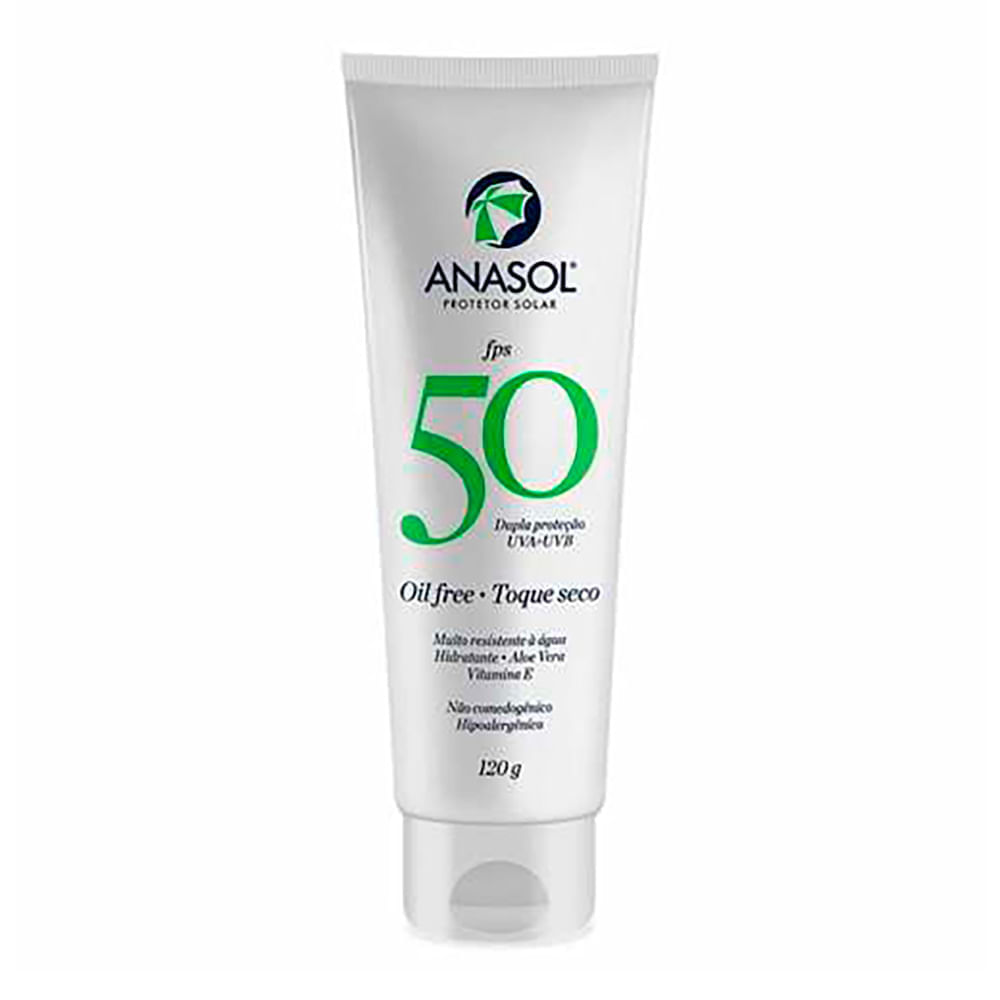Protetor Solar Anasol Oil Free Toque Seco FPS50 120g Protetor Solar Anasol Oil Free Toque Seco FPS50 120g