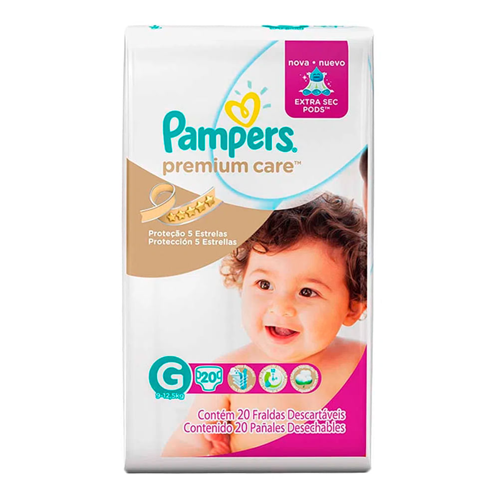 Fralda Descartavel Pampers Premium Care G 20 Unidades