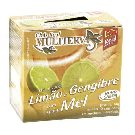 Cha Real Multiervas limao gengibre com sabor de mel . Memed