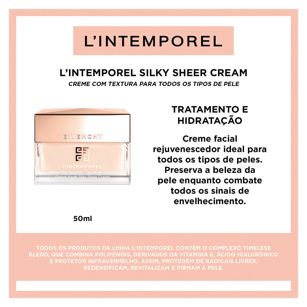 Creme Rejuvenescedor Facial Givenchy - L'intemporel Silky Sheer Cream
