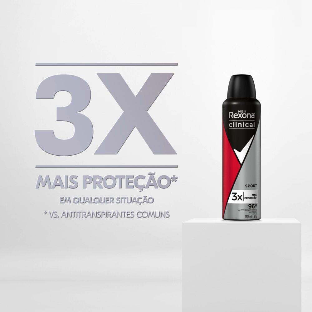 Desodorante Rexona Clinical Sport Aerosol 150ml - Drogaria Sao Paulo